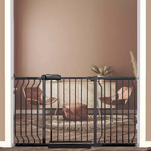 Miniatura 14 de Puerta para bebés de 71.5 a 76.3 pulgadas, extra ancha, grande, para mascotas, para interiores, montada a presión, puertas de seguridad, montadas a