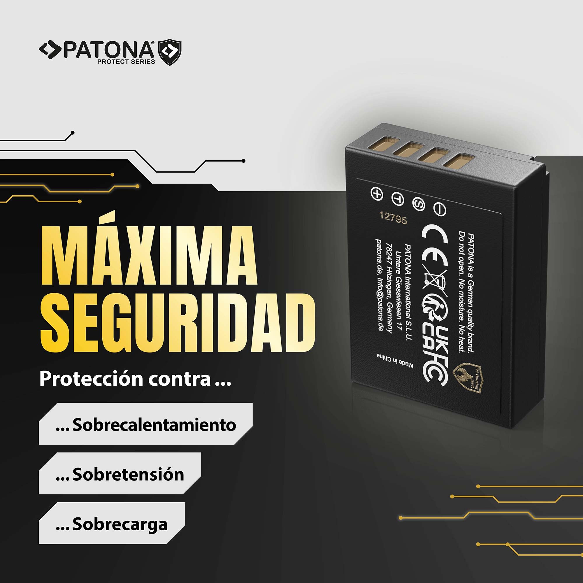 PATONA 2X Protect Batería NP-W126s 1210mAh – Repuesto para Fuji Fujifilm X-T5 X-T50 X100VI X100F X-S10 X-M5 X-T30 II X-E4 X-Pro3 – con Sensor NTC y Carcasa V1