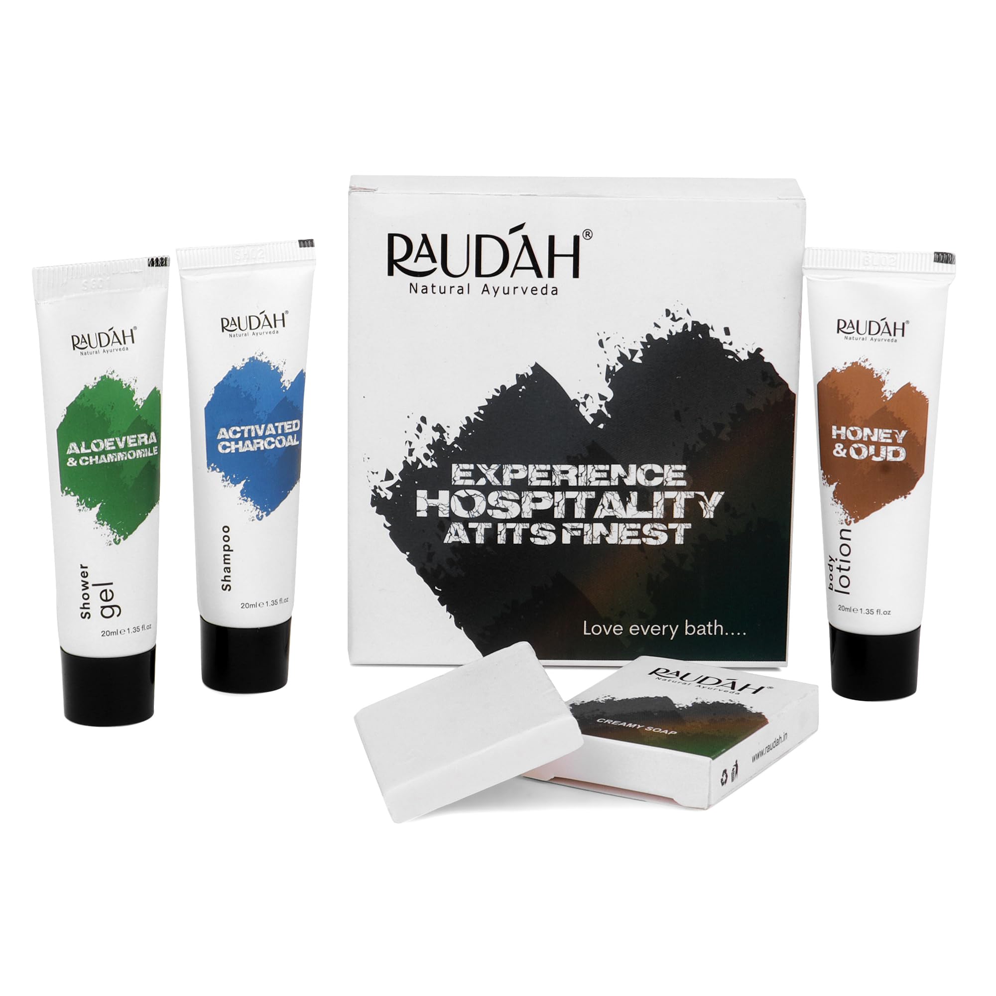 Ruadah Hotel Toiletries Kit ( Shampoo, Shower gel, Body Lotion and Creamy Soap) packed in a box. (pack of 50 Kits)-image-12