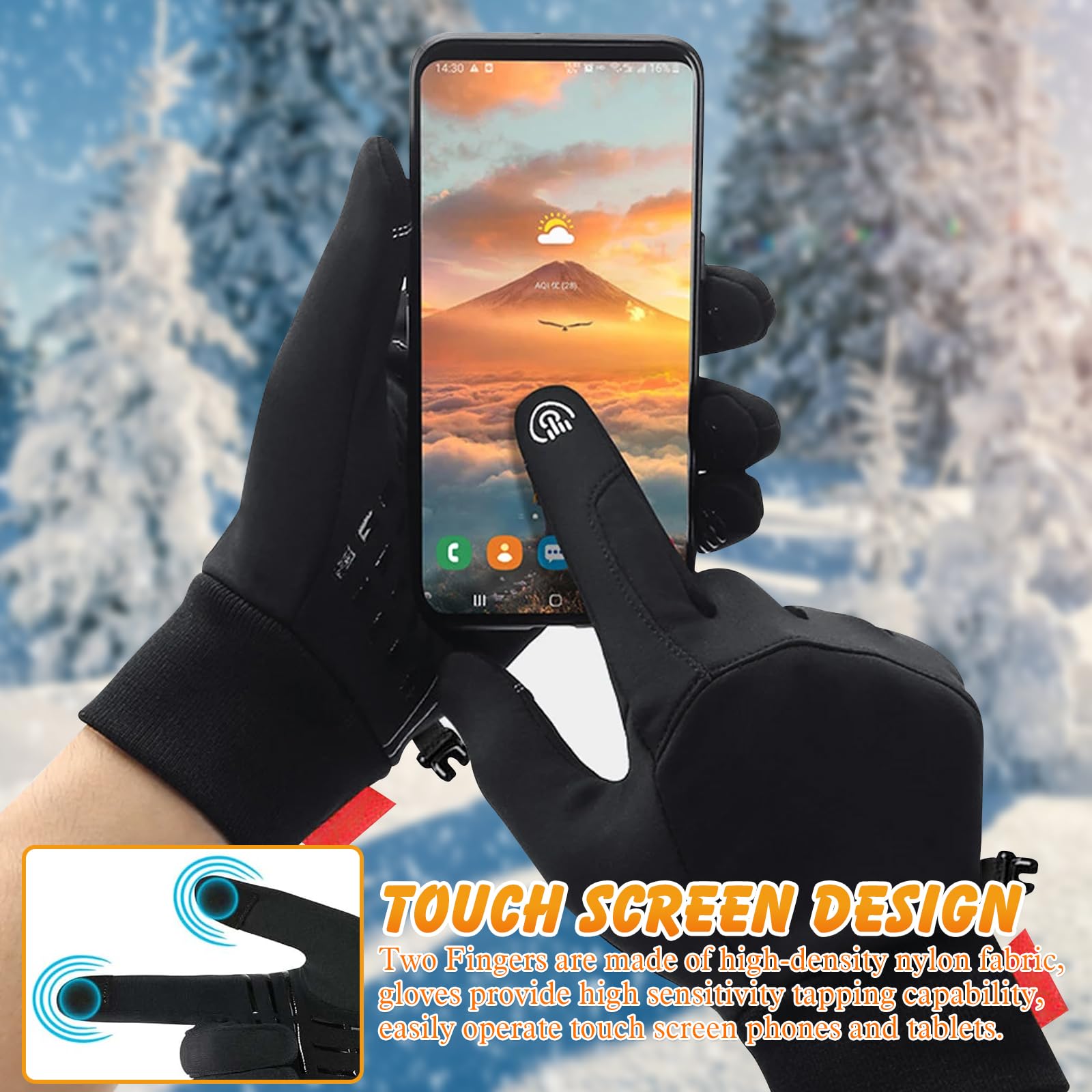Gants de Cyclisme, Gants Hiver Chaud Sports à Écran Tactile,Gants de Gants de Cyclisme, Gants Hiver Chaud Sports à Écran Tactile,Gants de