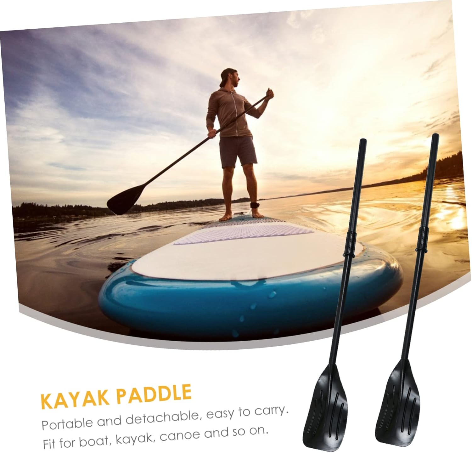 Professional Kayak Paddle Detachable Boat Oars PVC Plastic Paddle for Rowing Boat Fit