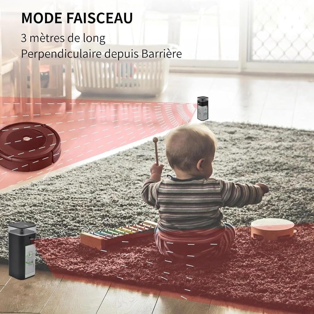 Barrera de pared virtual de modo dual para Roomba serie 6, 7, 8, 9 (1 paquete)