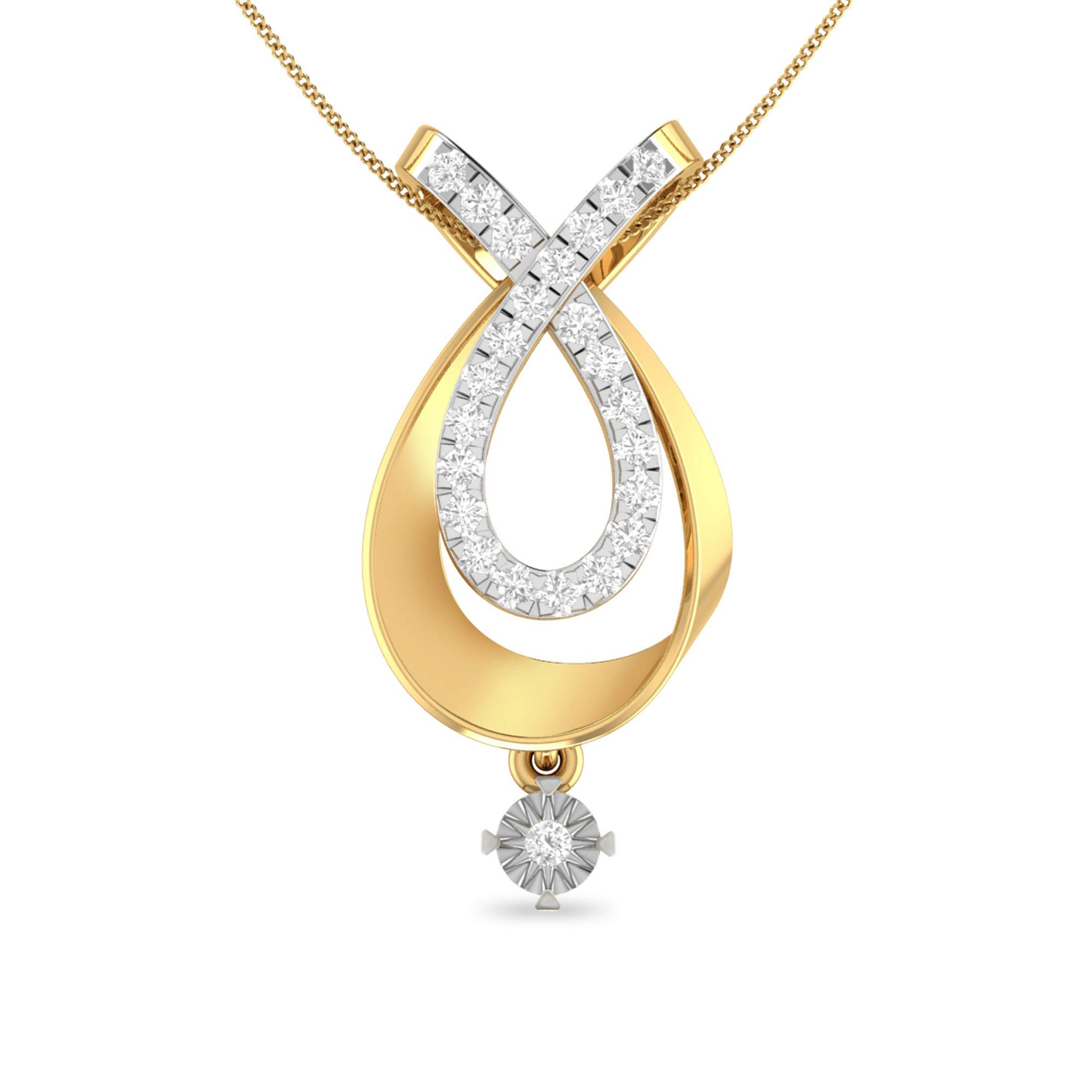 pc jeweller Yellow Gold and Diamond Pendant for Women-picture-39