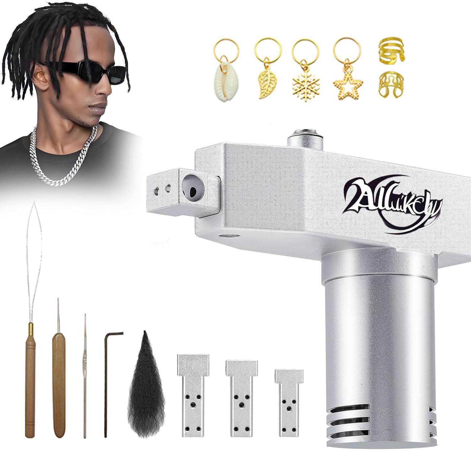 Dreadlocks Machine for Dreadlocks Extensions Creation, Fast & Easy DIY Portable Dreadlocks Maker, Automatic Loc Machine with Multiple Tools (Dreadlock Machine)