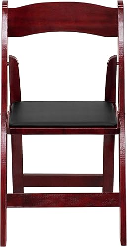 Miniatura 90 de HERCULES™ silla plegable de madera blanca, con asiento acolchado, Vinilo, Mahogany Mahogany,Negro -,Fruitwood,Natural,Blanco