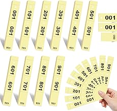 1000 Locker Room Tickets 4.5 x 20 cm Yellow Numbered from 1 to 1000 Ticket Raffle Numbered Block Ticket Locker Room Voucher Perforated and Detachable in Three Parts Ideal