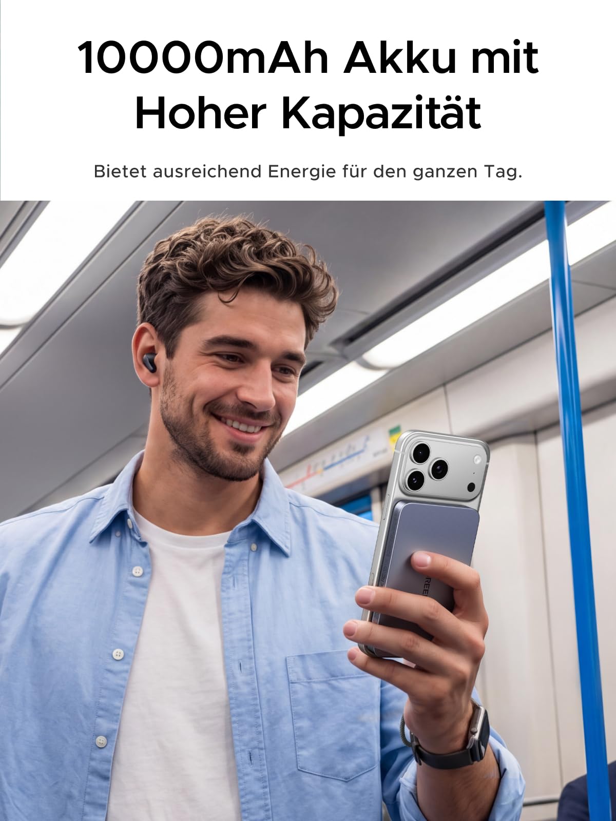 UGREEN MagFlow Air Ultra Slim Powerbank Magsafe 10000mAh Qi2 15W, (Grau) | PD30W, Qi2 Zertifiziert, Hochwertige ATL-Zellen, für iPhone 17-12, Integriertes Kabel, für Reisen und den Weg zur Arbeit