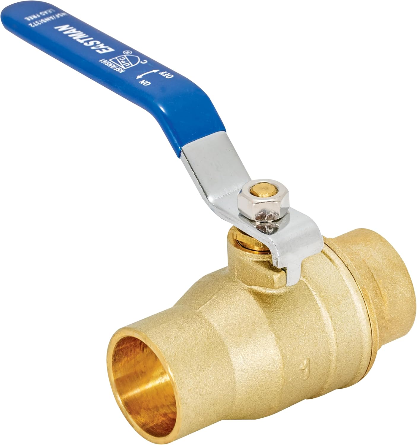 Eastman Heavy Duty Full Port Brass Ball Valve, 1-1/4 in Sweat x 1-1/4 in Sweat Connection, 20067LF