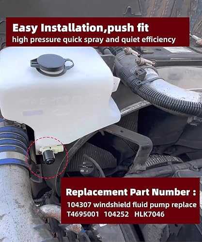 Miniatura 5 de Bomba de líquido para limpiaparabrisas de camión compatible con Kenworth T680 T880 y Peterbilt 104307 HLK7046 385 386 387 388 388 389 579 385 386