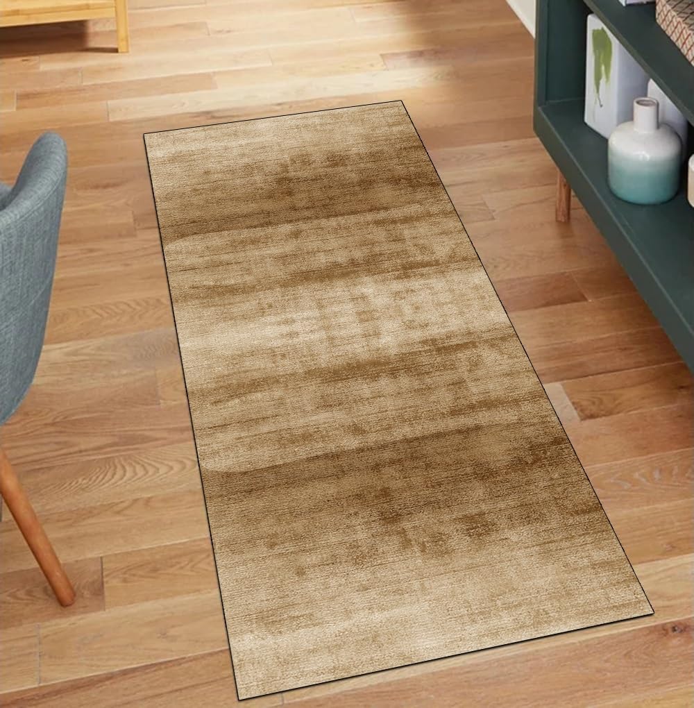 Alfombra de pasillo naranja de 100x220 cm con base antideslizante lavable