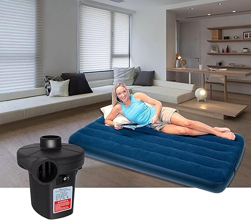 Quick-Fill Electric Air Pump with 3 Nozzles, AC 110V-120V Portable Inflator Deflator for Inflatables Pool Float Toys Air Mattress Bed Couch Swim Ring Tube Raft(Black)