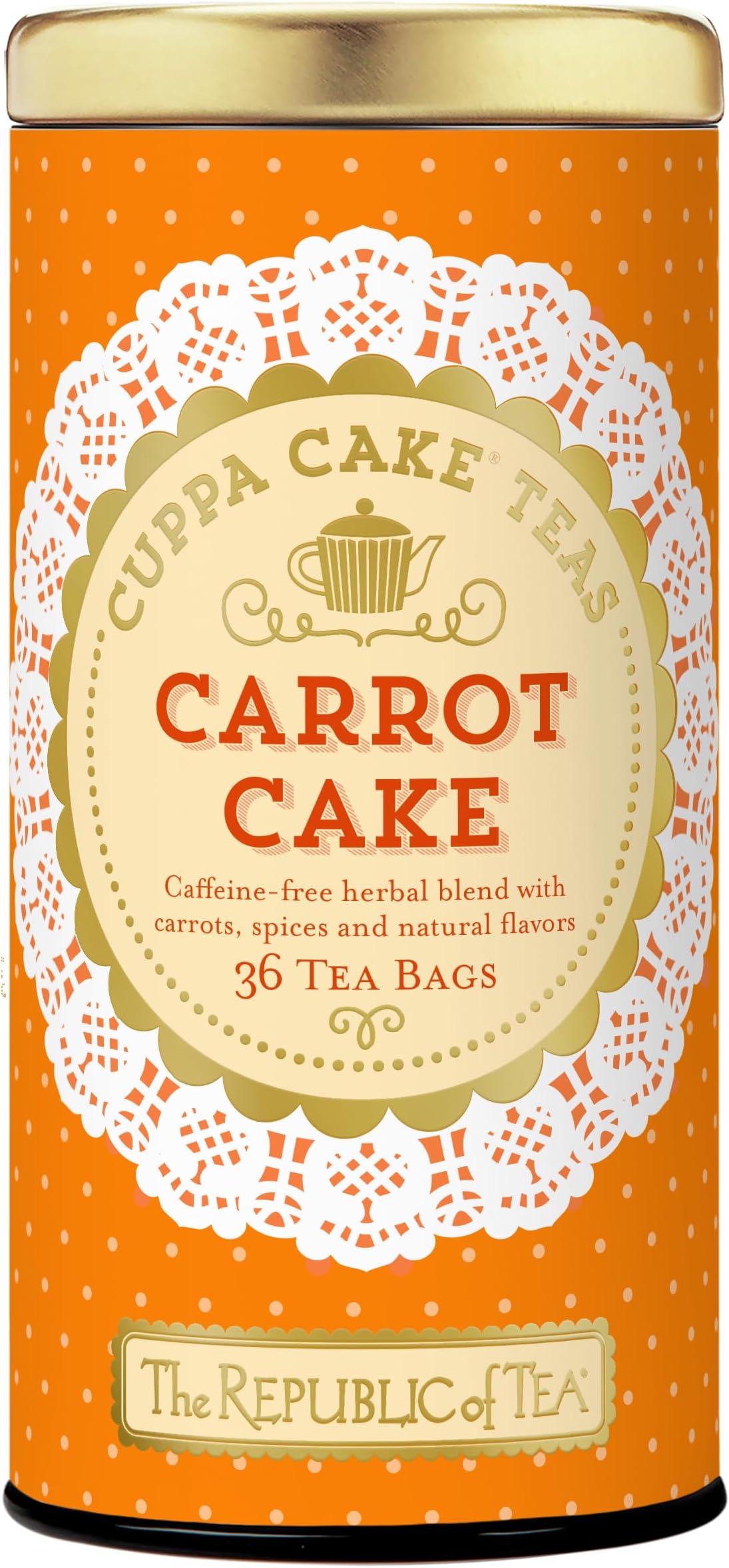 The Republic of Tea — Carrot Cake Cuppa Cake Tea, 36 Tea Bags, Caffeine-Free