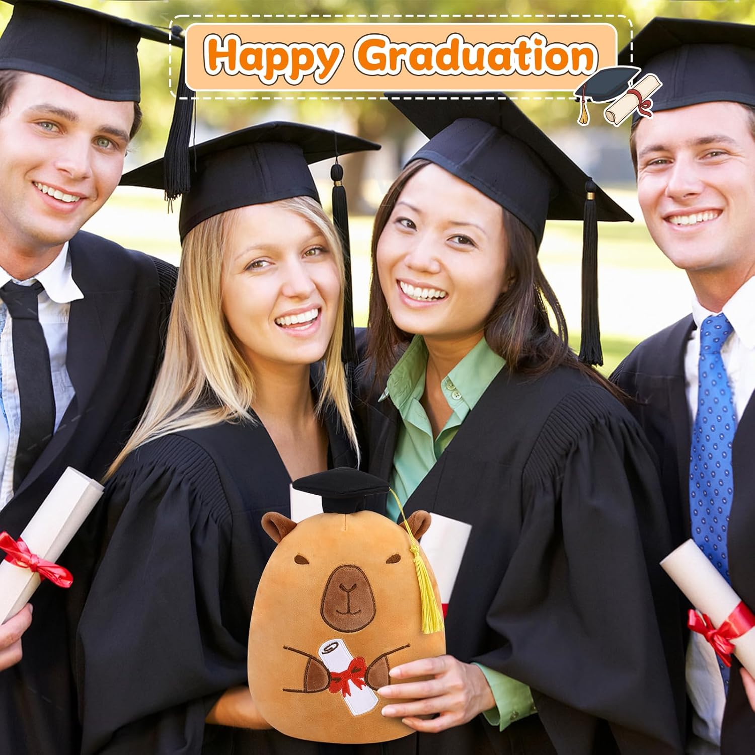 Graduation Capybara Plush Toy, 8 Inch Capybara Stuffed Animal with Cap Graduation Gifts for Kids Him Her, Class of 2026 Graduation Gifts for Kindergarten High School College