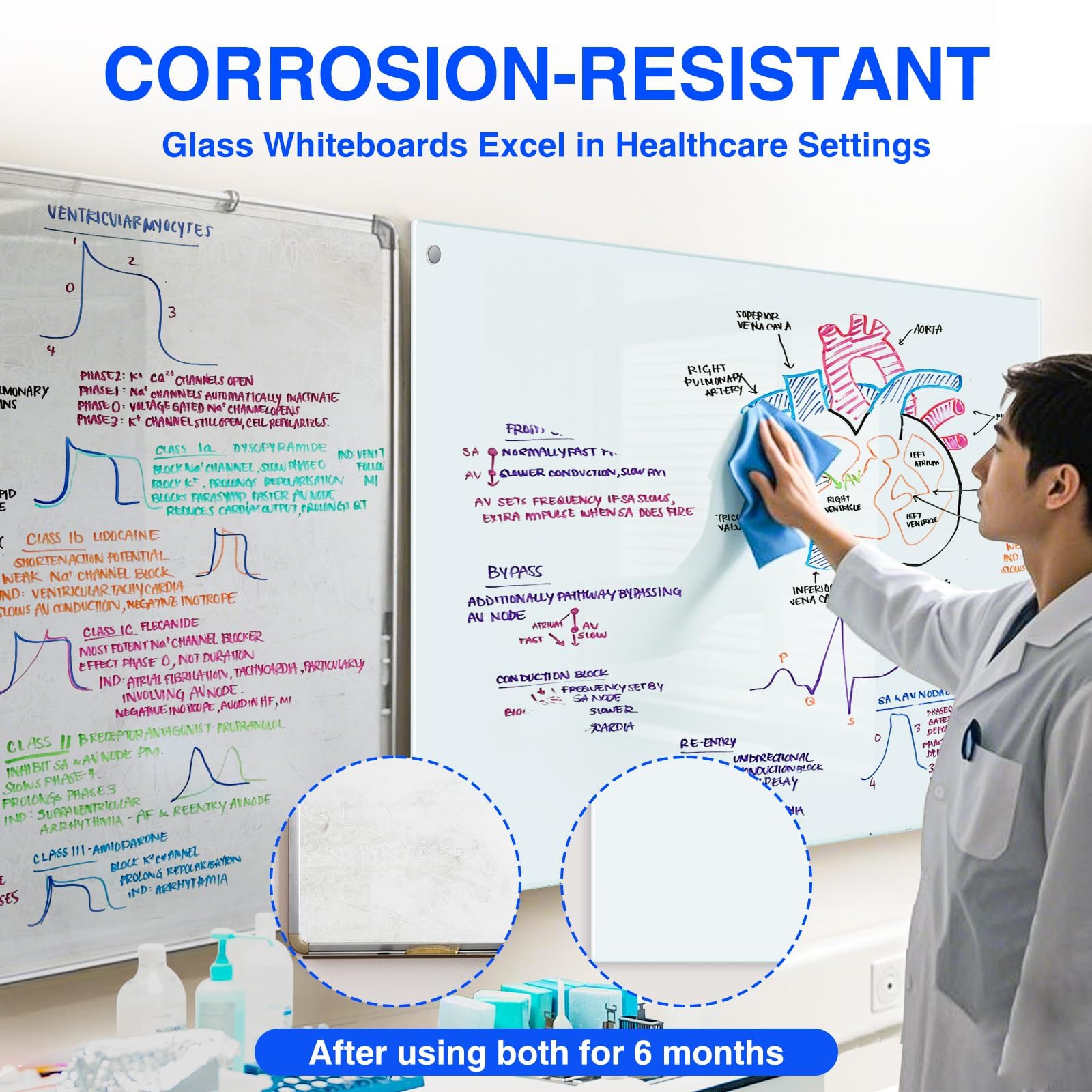 maxtek Tableau Magnétique Verre Trempé, 90 x 60 cm Tableau Blanc Effaçable Mural, Morden Whiteboard sans Cadre, Inklusive 5 Néodyme Aimants, 3 Markers, 1 Gomme, pour Club d'affaires, Bureau, Domicile