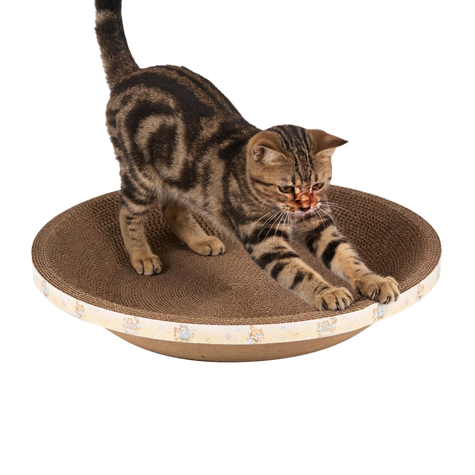 Rascador redondo para gatos interactivo y tumbona para dormitorio
