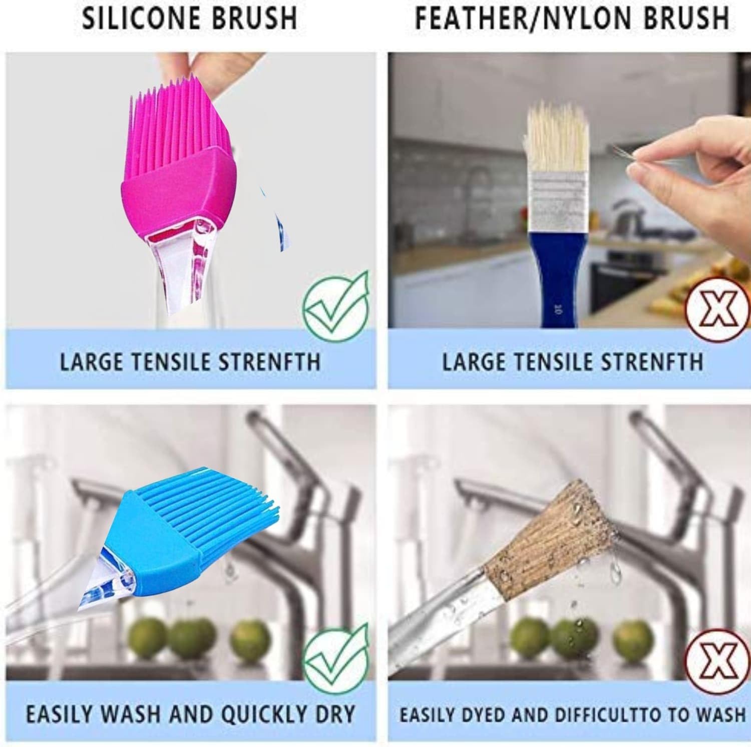 Silicone Oil Brush for Cooking | Heat-Resistant Basting & Pastry Brush for Grilling, Tandoor, BBQ, Baking, Glazing | (50g) |Reusable Kitchen Accessory (Pack of 2)