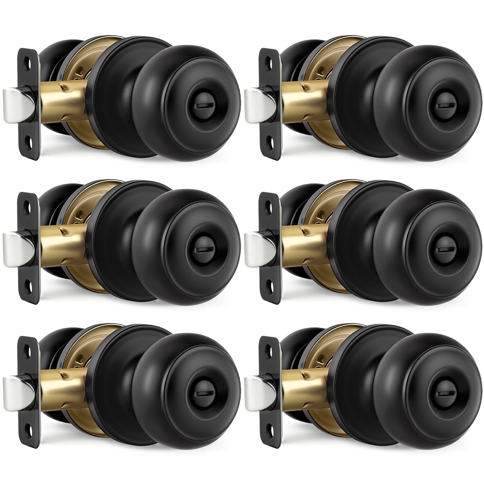 Black Door Knobs, 10 Pack Privacy Door Knobs Interior — Amazon image 11