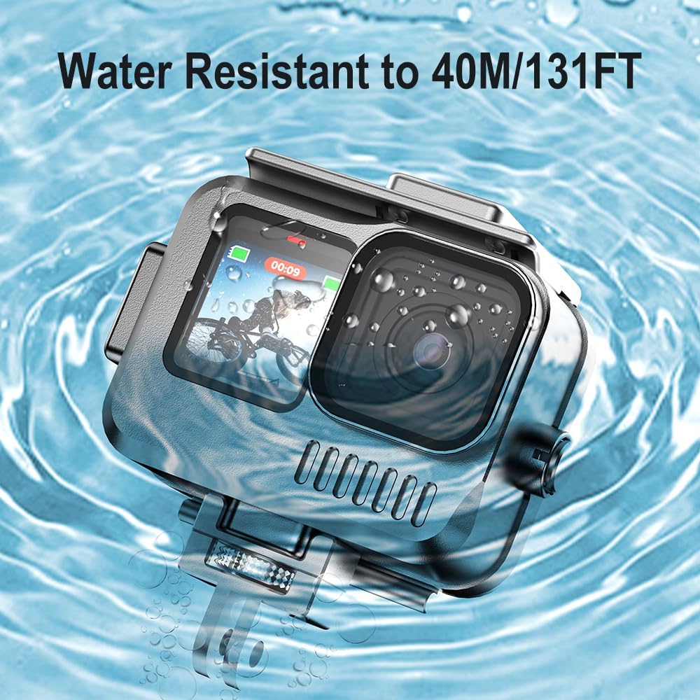 Aluminum Alloy Waterproof Case for GoPro Hero13/Hero12/Hero11/Hero10/Hero9 Black,40M/131FT Underwater Diving Housing Protective Shell for Hero13/12/11/10/9 Black Camera Accessories - Image 4
