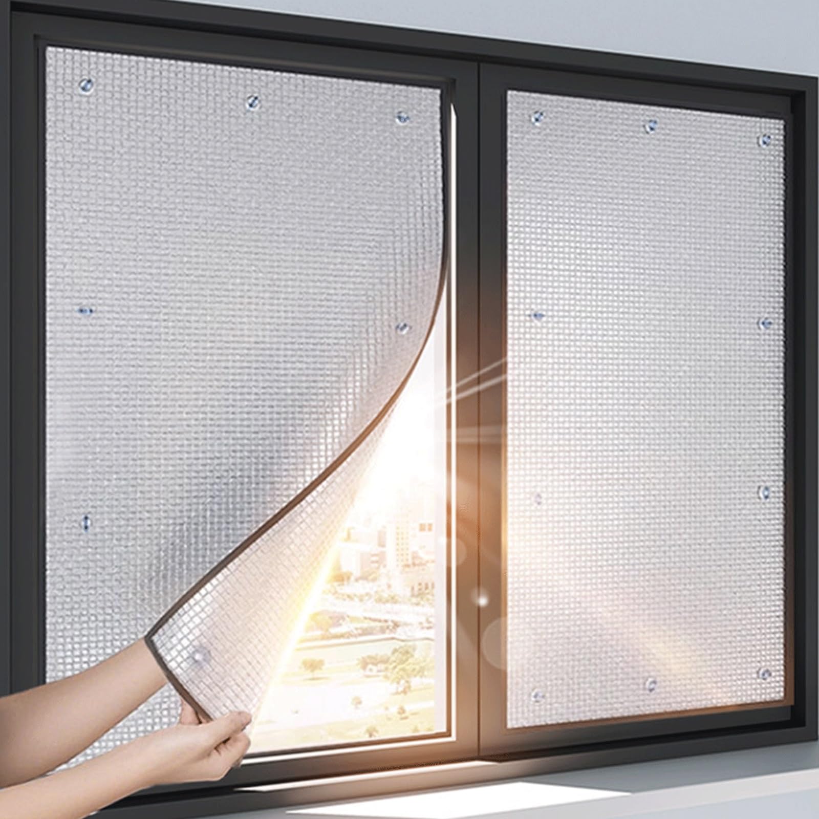 Aluminium Foil Heat-Insulating Window Film, Reusable/Sun Protection