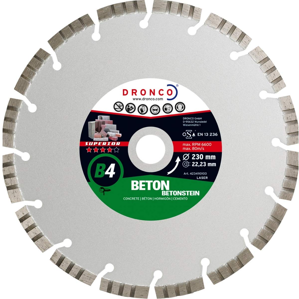 Disque à tronçonner diamant fini les vibrations et blocages de coupe 350mm