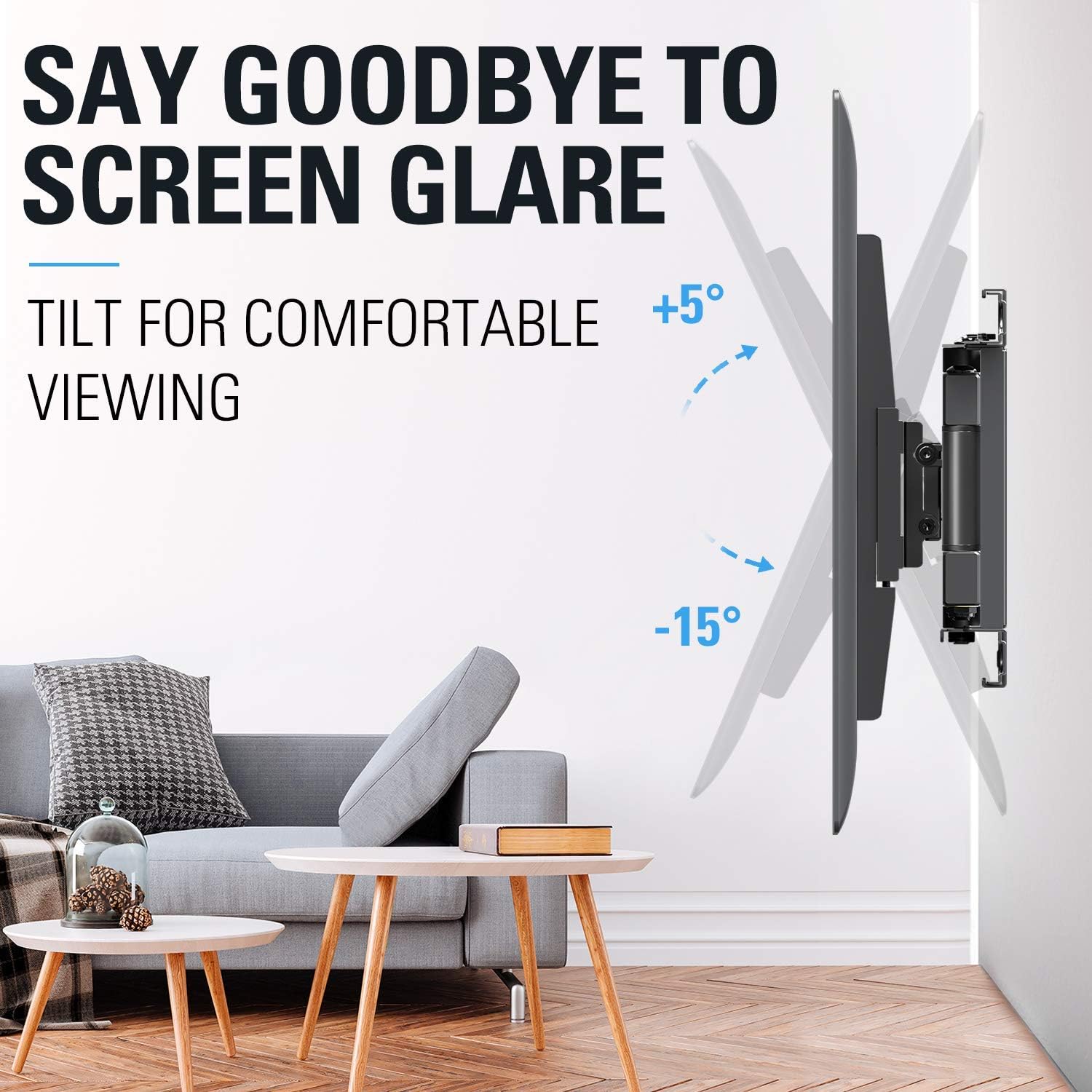Mounting Dream MD2380-24K Full Motion TV Wall Mount with Swivel and Tilt for 26-65 inch TV, VESA 400x400mm and MD5751 Concrete Wall Anchors for TV Wall Mount Installation 6pcs