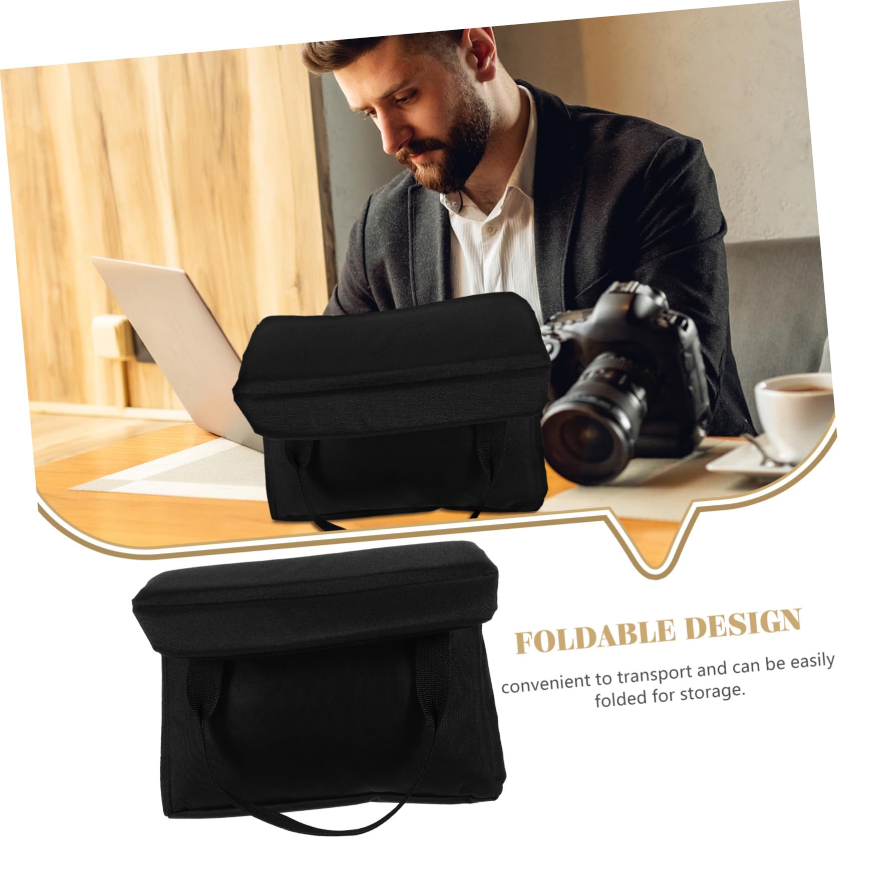 Artibetter Custodia Imbottita per Fotocamera Scomparti Regolabili Borsa Pieghevole in Poliestere per Attrezzatura Fotografica