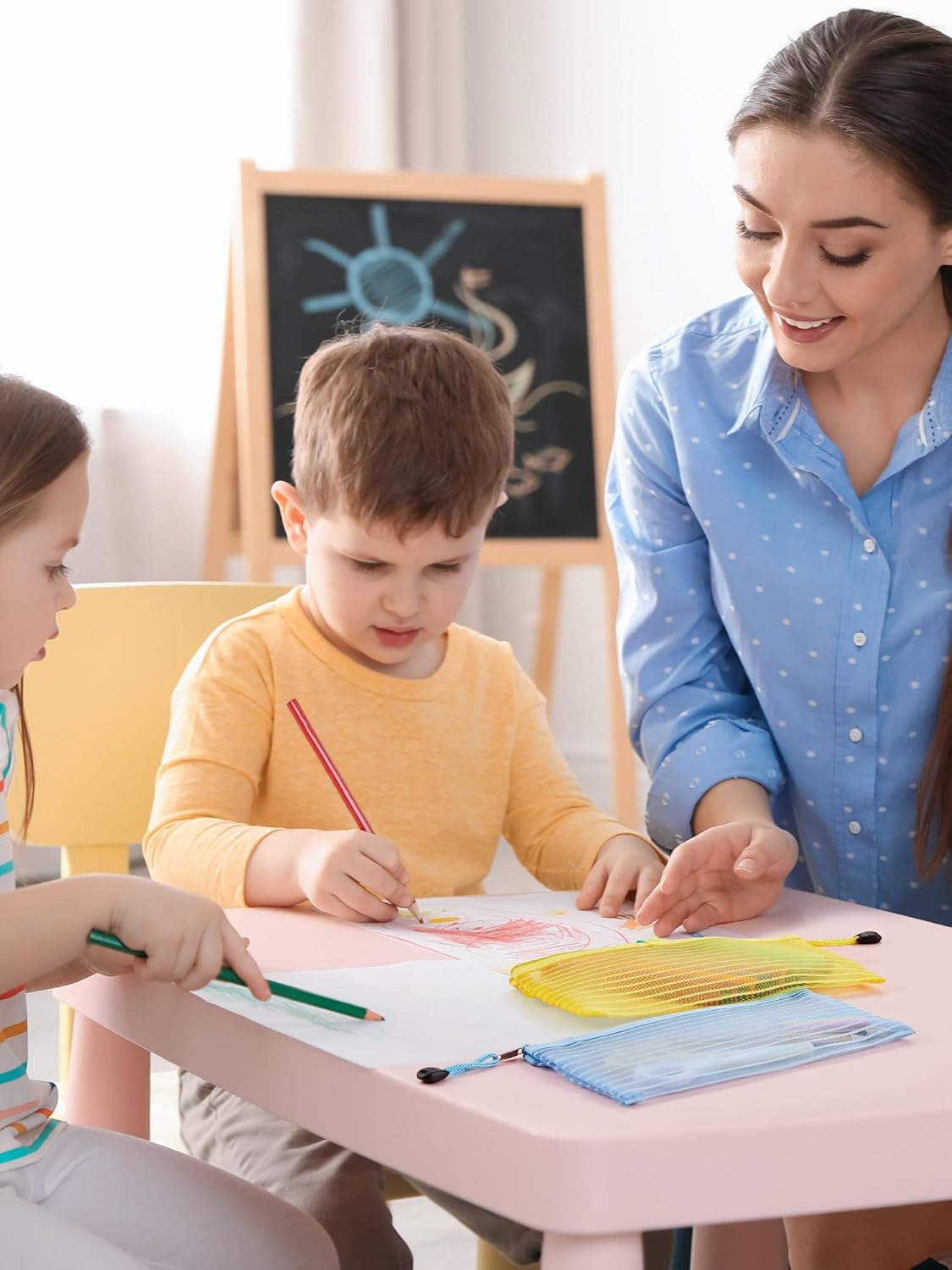 JARLINK 120 Pack Multipurpose Mesh Zipper Pouches in 10 Colors for Makeup, Travel, Office, School and More