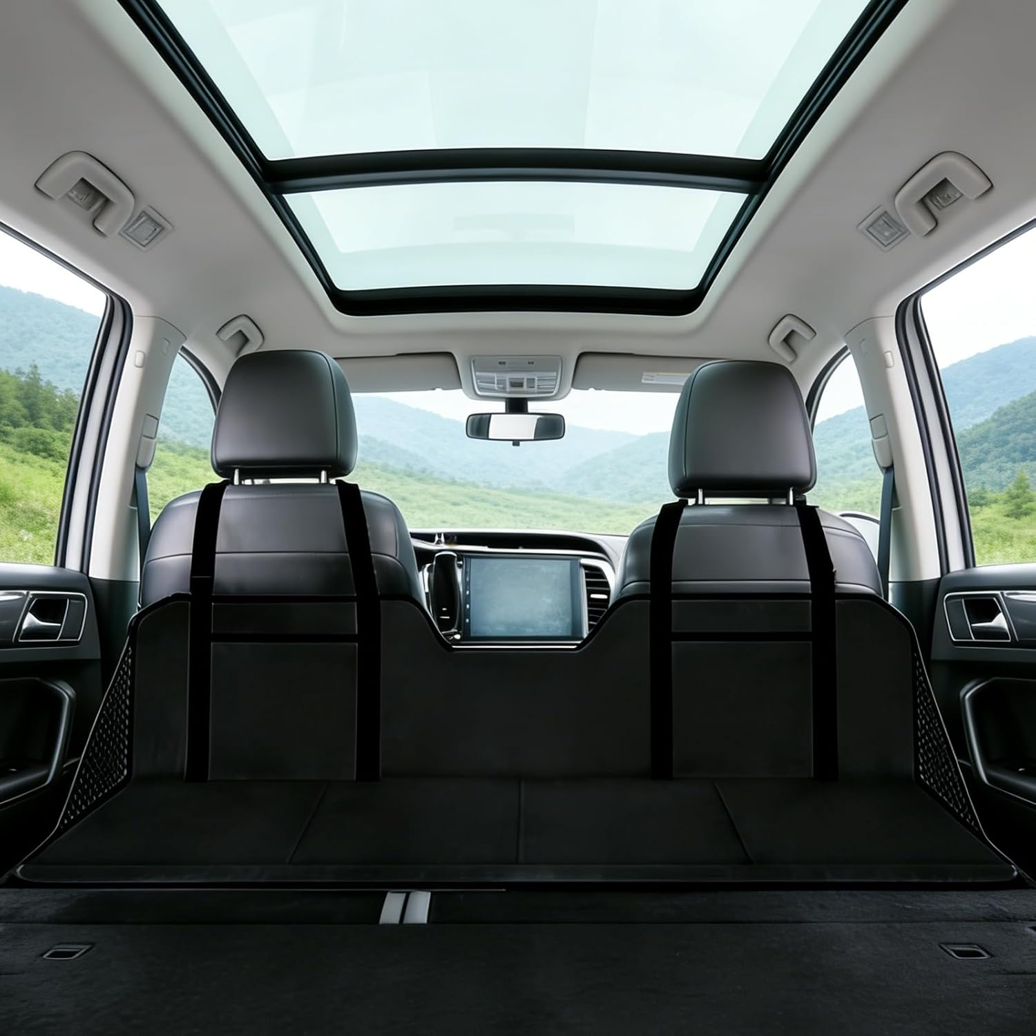 QISHENG Car Camping Bed Extension Board - Foldable SUV Mattress & Back Seat Extender for Travel, Portable Trunk Mat with Headrest, Sleeping Accessory