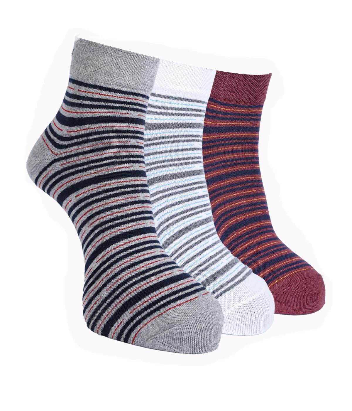 force nxt BY Dollar Socks for Men Solid Ankle Length Cotton Socks, Free Size, Pack of 3 (Multicoloured)-picture-11