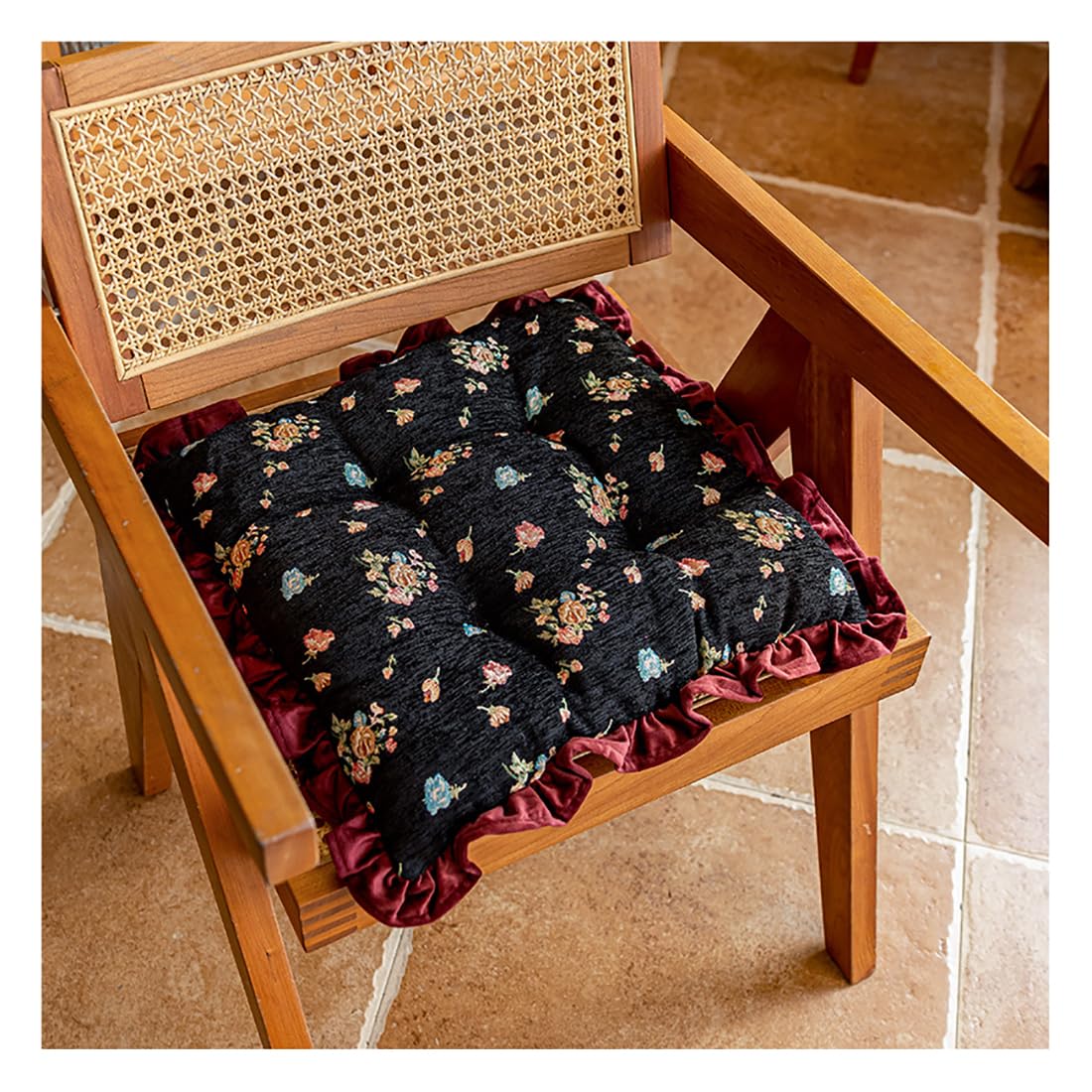 VHJdtE Seat Cushion, Black Vintage For All Seasons|Cozy Soft Seat Pads|Creative Butt Pad For Prolonged Sitting(Square)