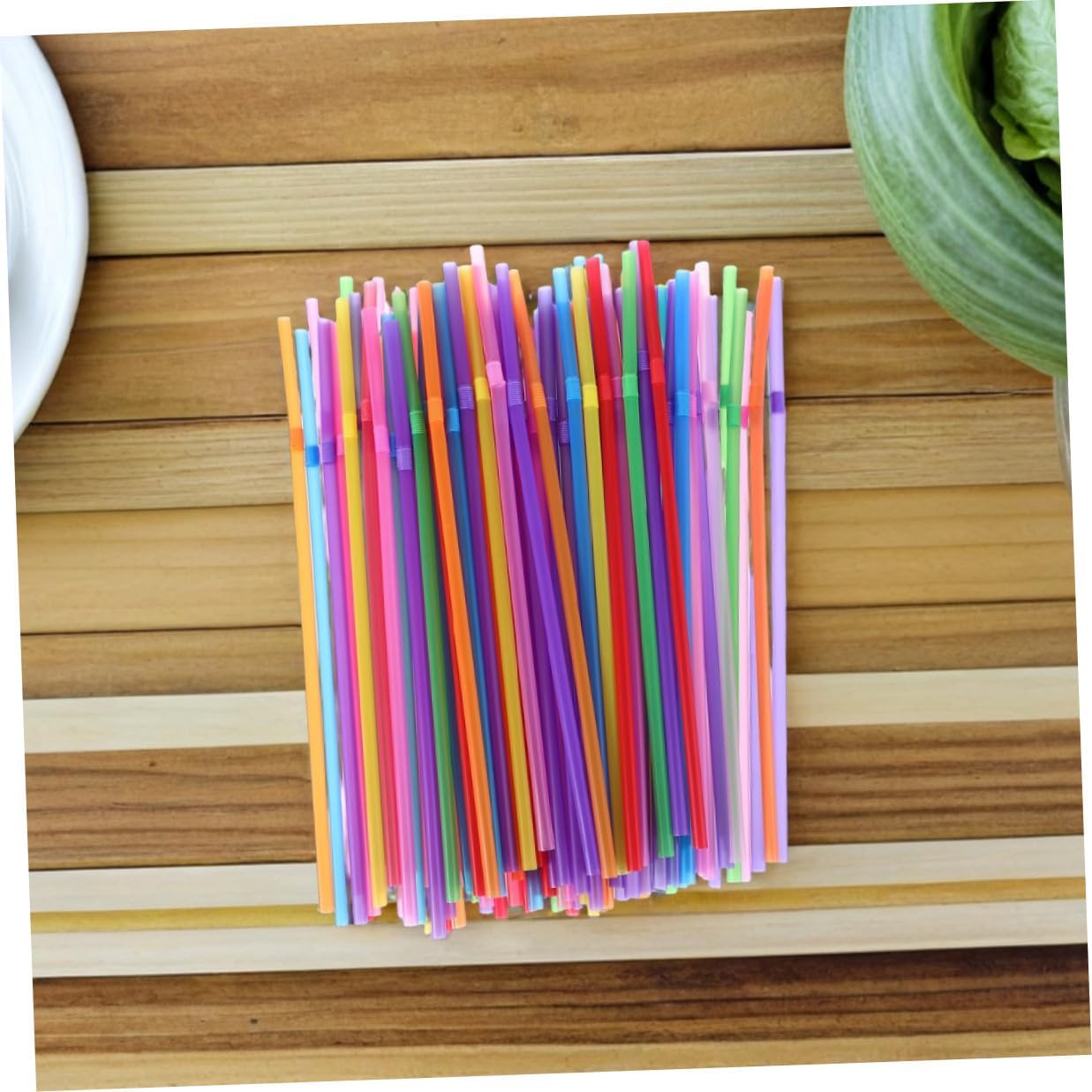 1000pcs Disposable Flexible Plastic Drinking Straws Multicolor Bendable Design for Parties Outdoor Events Travel Use Convenient and Practical Stir Sticks for Coffee and Smoothies