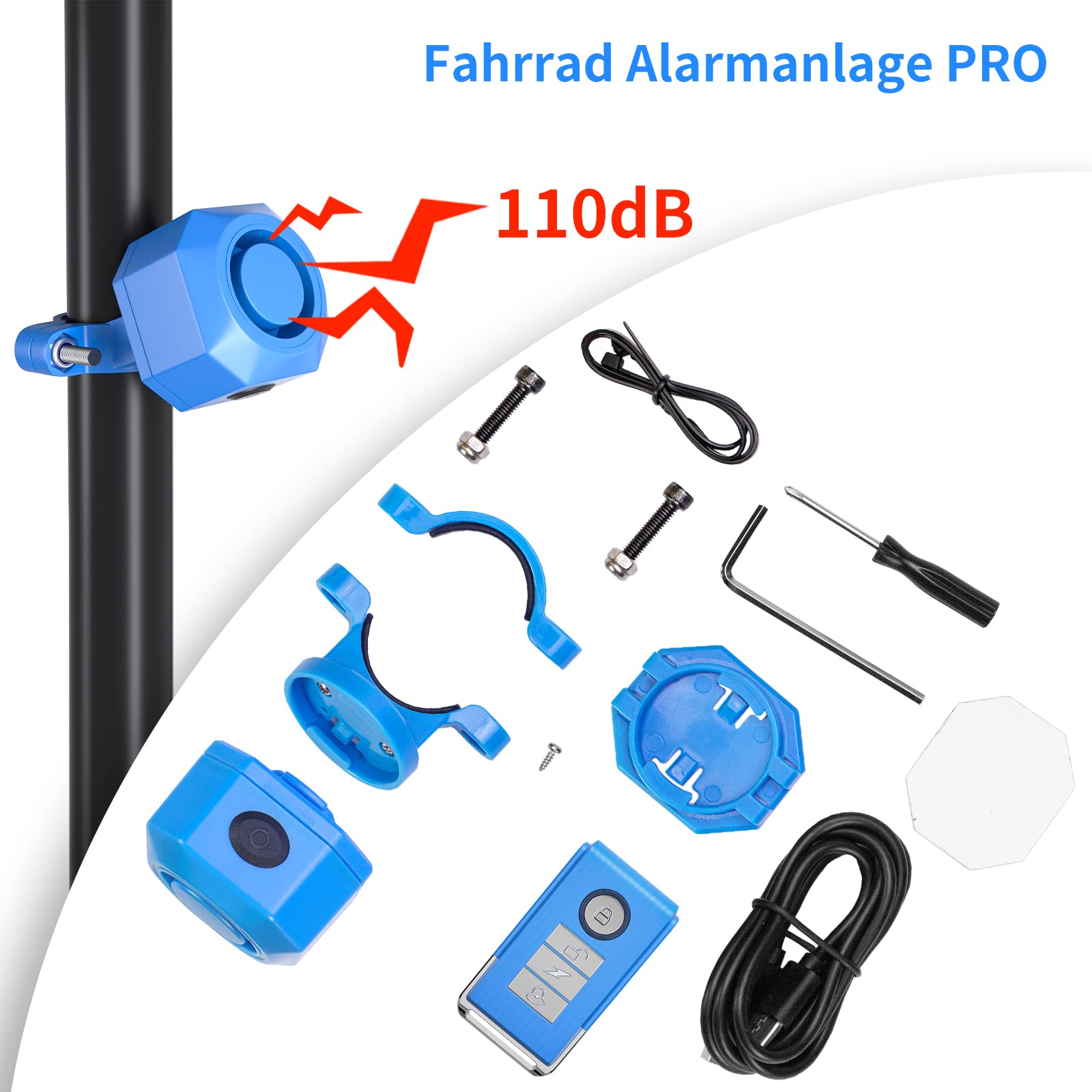 VioRose Bicycle Alarm System Bicycle Alarm Systems with Remote Control Wireless