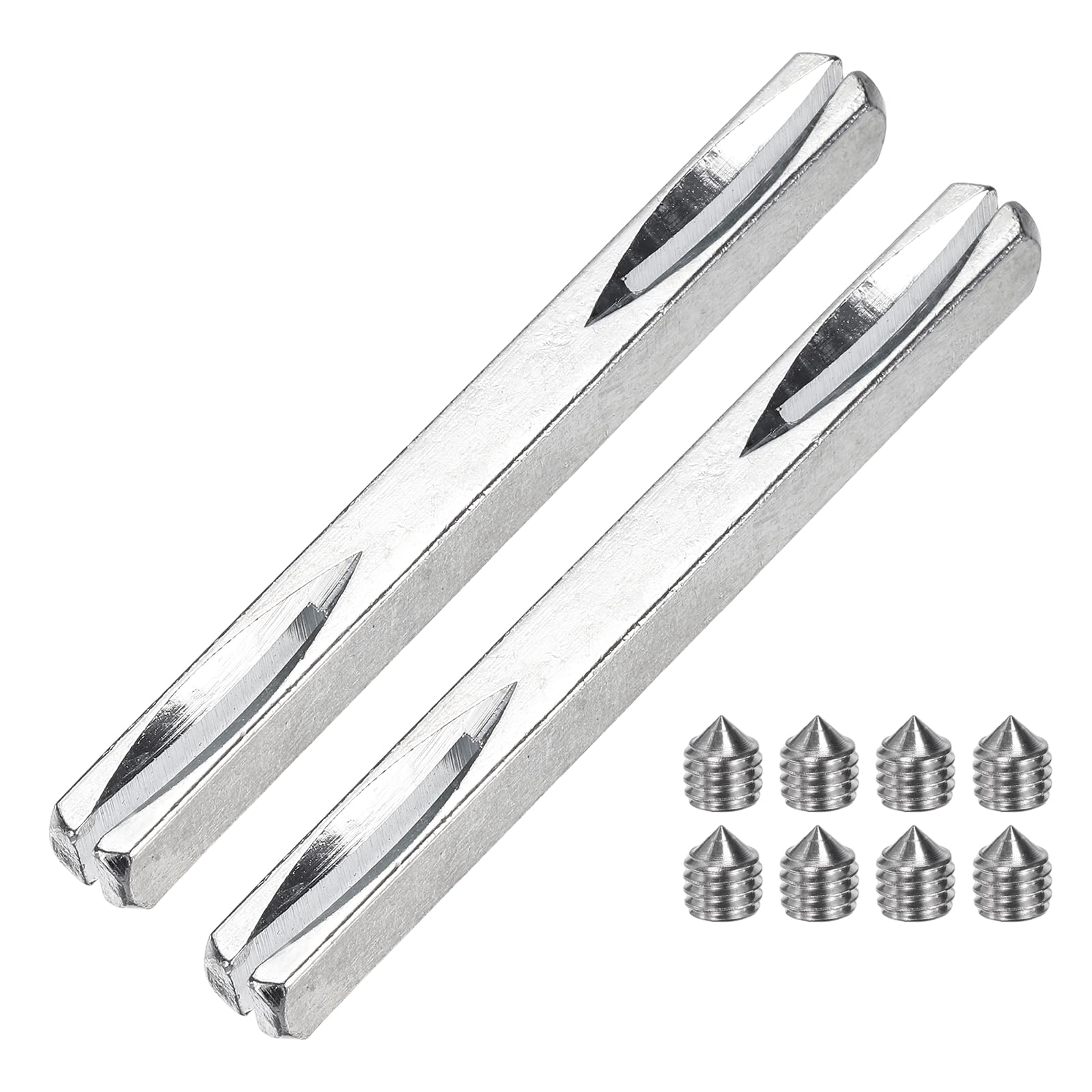 sourcing map 2 Pcs Door Knob Spindle, 85mm Long Spare Door Handle Spindle Bar with Hex Screws, Square Doors Handle Parts Lock Replacement Part for Furniture Assembly, DIY Projects, Silver Tone