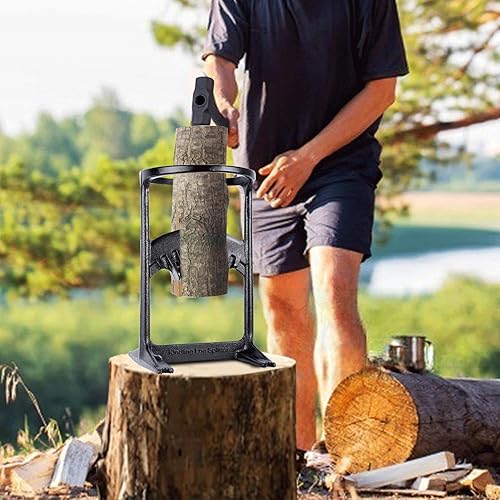 Miniatura 6 de Kindling Splitter XL, Divisor de troncos de leña de una pieza, divisor de leña de hierro fundido resistente, diámetro 10.2 pulgadas, 18 libras.