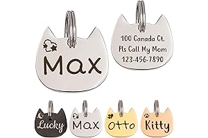 Anavia Cat Head & Fish Charms for Collar - Premium Personalized Cat...