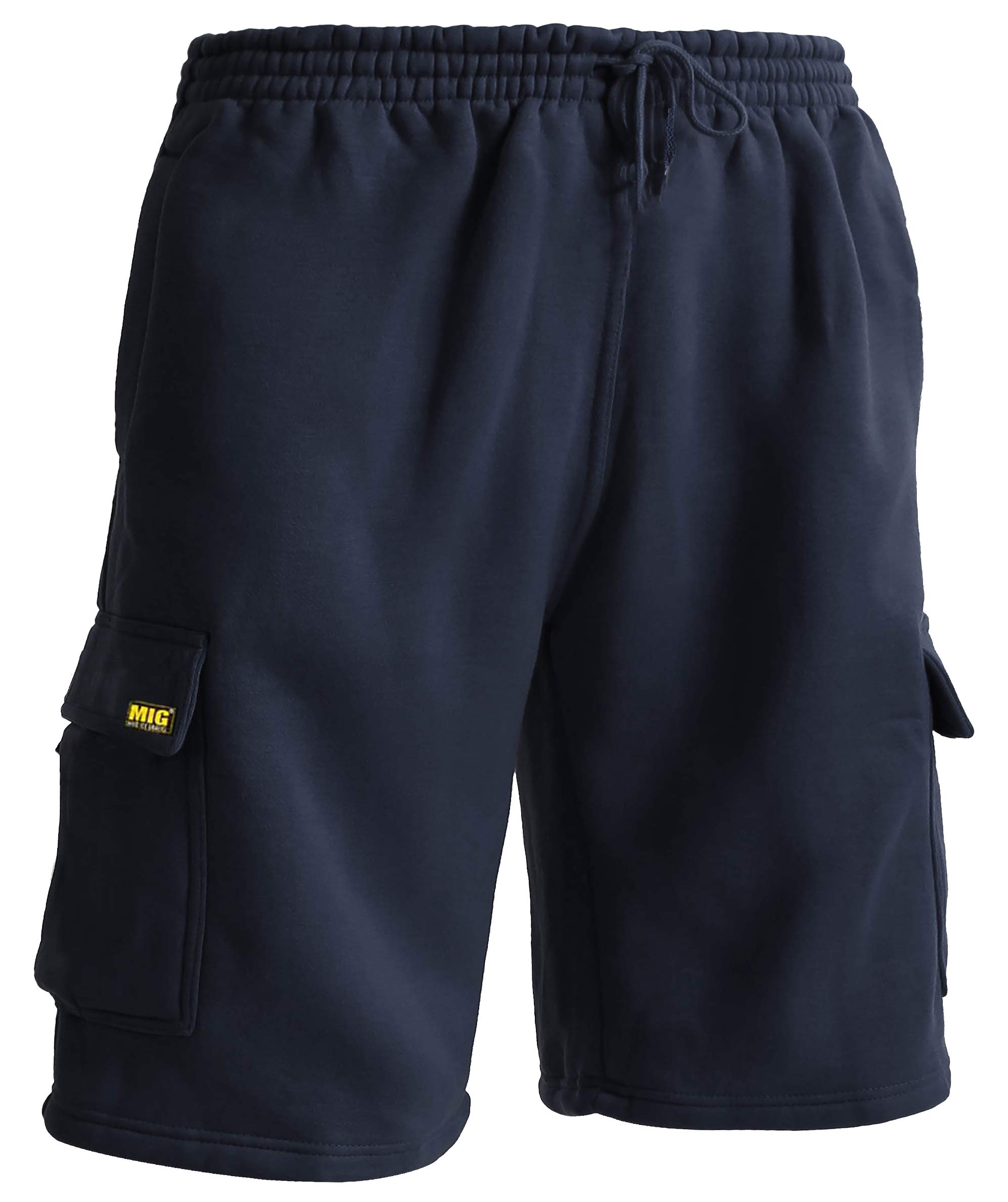 MIG - Mud Ice Gravel Mens Cargo Jogging Tracksuit Shorts Sports Work Casual Leisure (Navy, Small - 28" to 32" Waist)