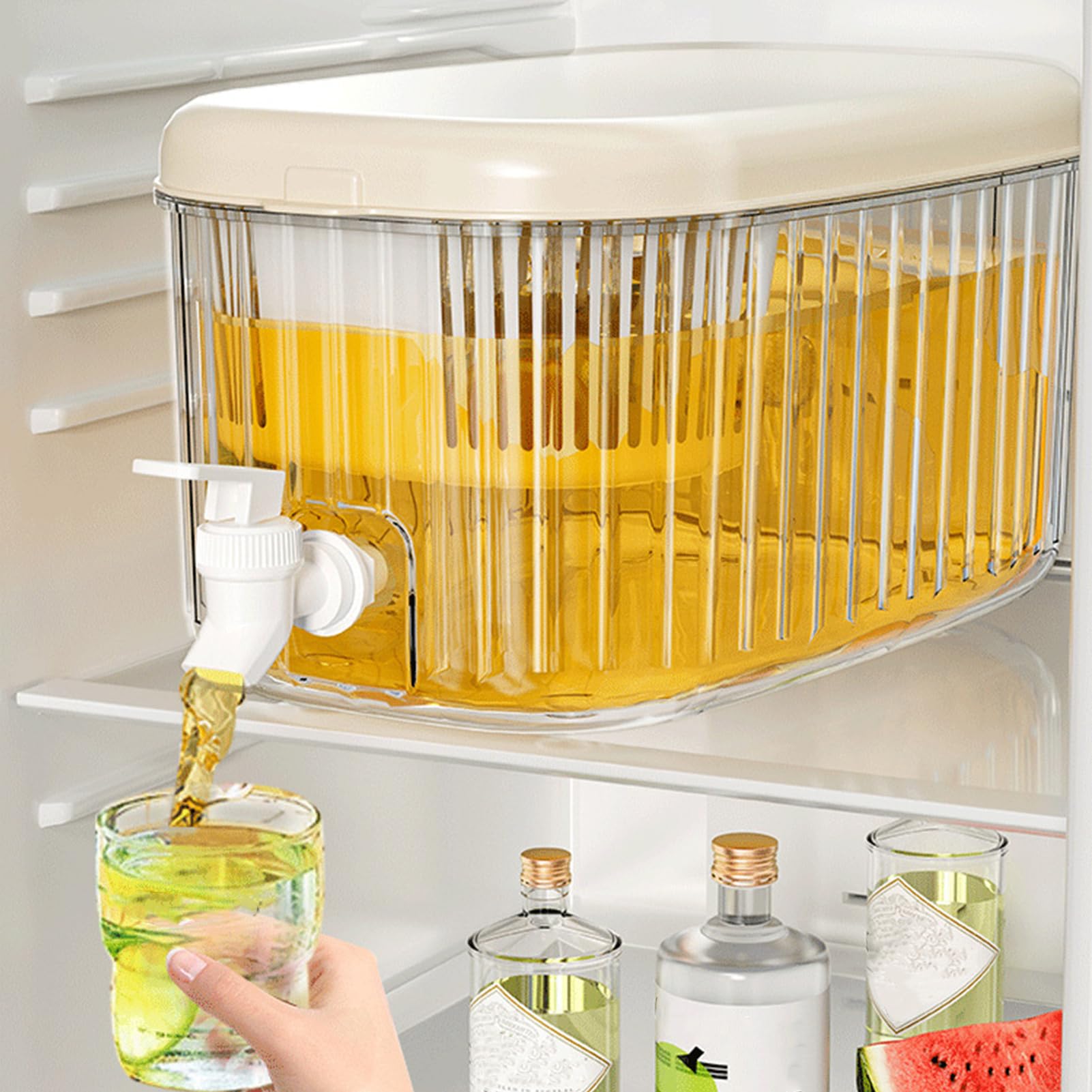 Dispenser d'acqua per rubinetto - Bollitore per succhi per la casa | Grande distributore di bevande alla frutta con coperchio per cocktail, refrigeratore, contenitore per raffreddare, tè e
