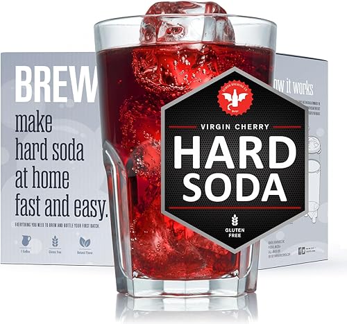 BrewDemon Kit de preparación de soda dura extra con botellas. Nuestro fermentador cónico elimina los sedimentos y hace de soda dura de gran sabor,