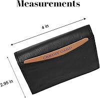 Vista 5 de Cartera de cuero genuino expandible para tarjetas de crédito fuera de la identificación del titular de la tarjeta de visita 070BK