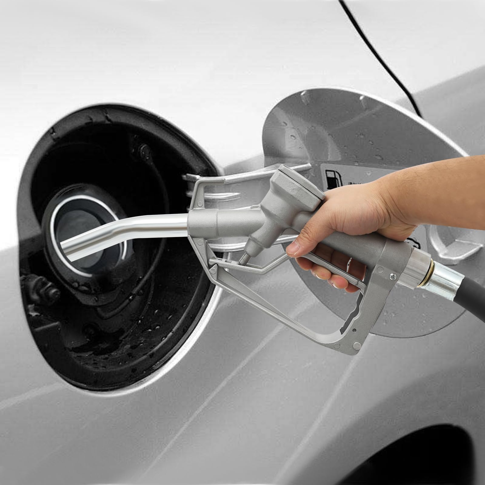 Bomba Gasoil 12V Autocebante Bomba Aceite Extraccion Coche 175 W Bomba para Trasvase de Gasoil 50 L/min Bomba Diésel con Pistola y Manguera (manguera de drenaje de goma)
