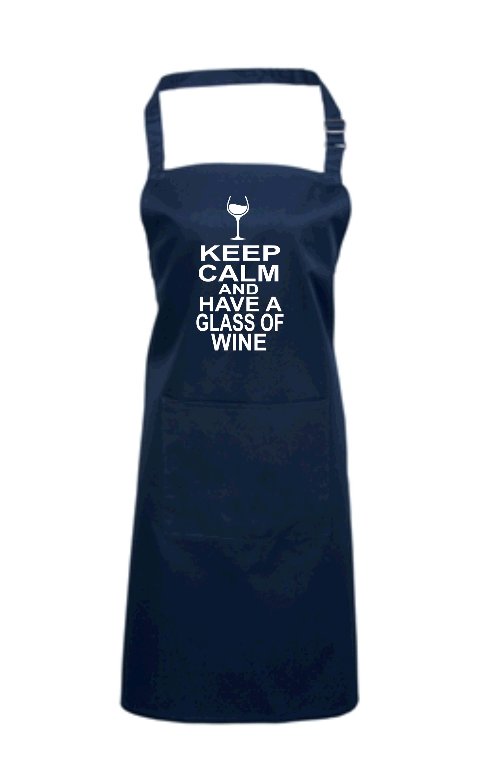 Edward Sinclair Navy | Apron | Keep Calm And Have A Glass Of Wine