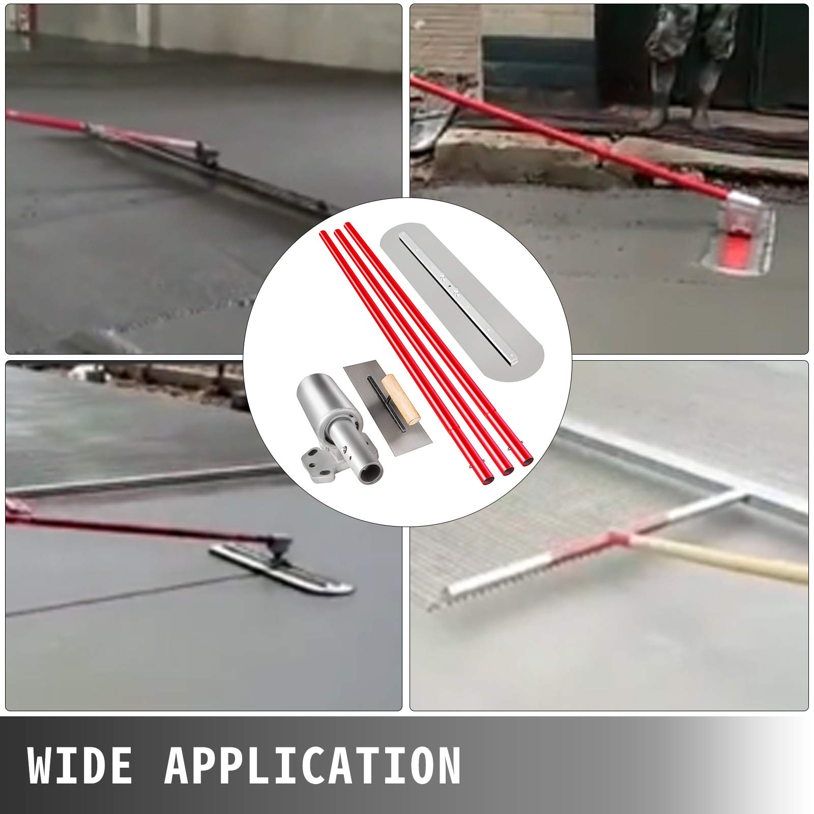 VEVOR - Galleggiante in acciaio al manganese, per calcestruzzo, 900 x 200 mm, per calcestruzzo, strumento per calcestruzzo, kit Bull Pool Float Bull Float Handle Bull Float Staffa per calcestruzzo