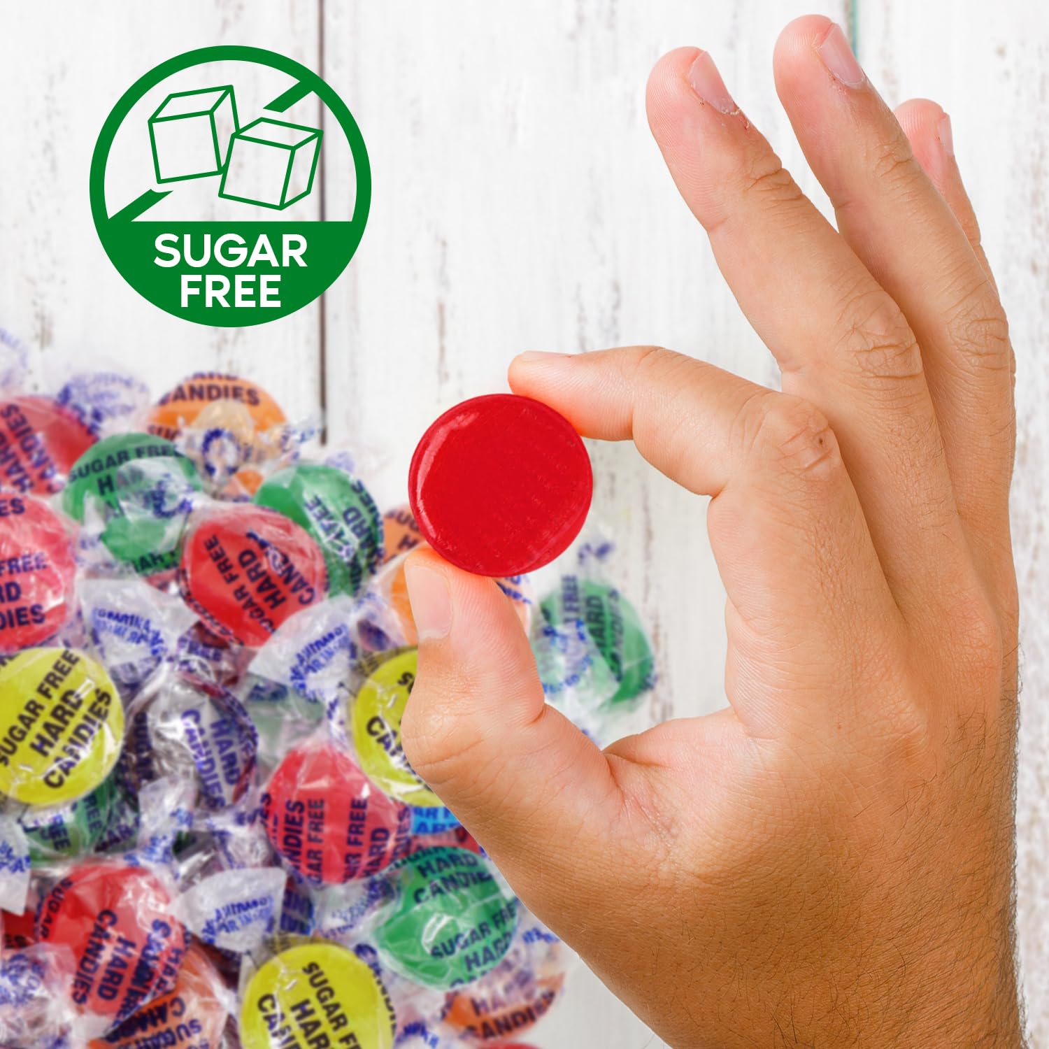 Zuckerfreies Bonbon-Sortiment - 0,5 kg ca. 75 einzeln verpackt fruchtig aromatisiert Urlaub zuckerfreie Bonbons Discs Sortenbeutel für Snacks & Leckereien - Taboom