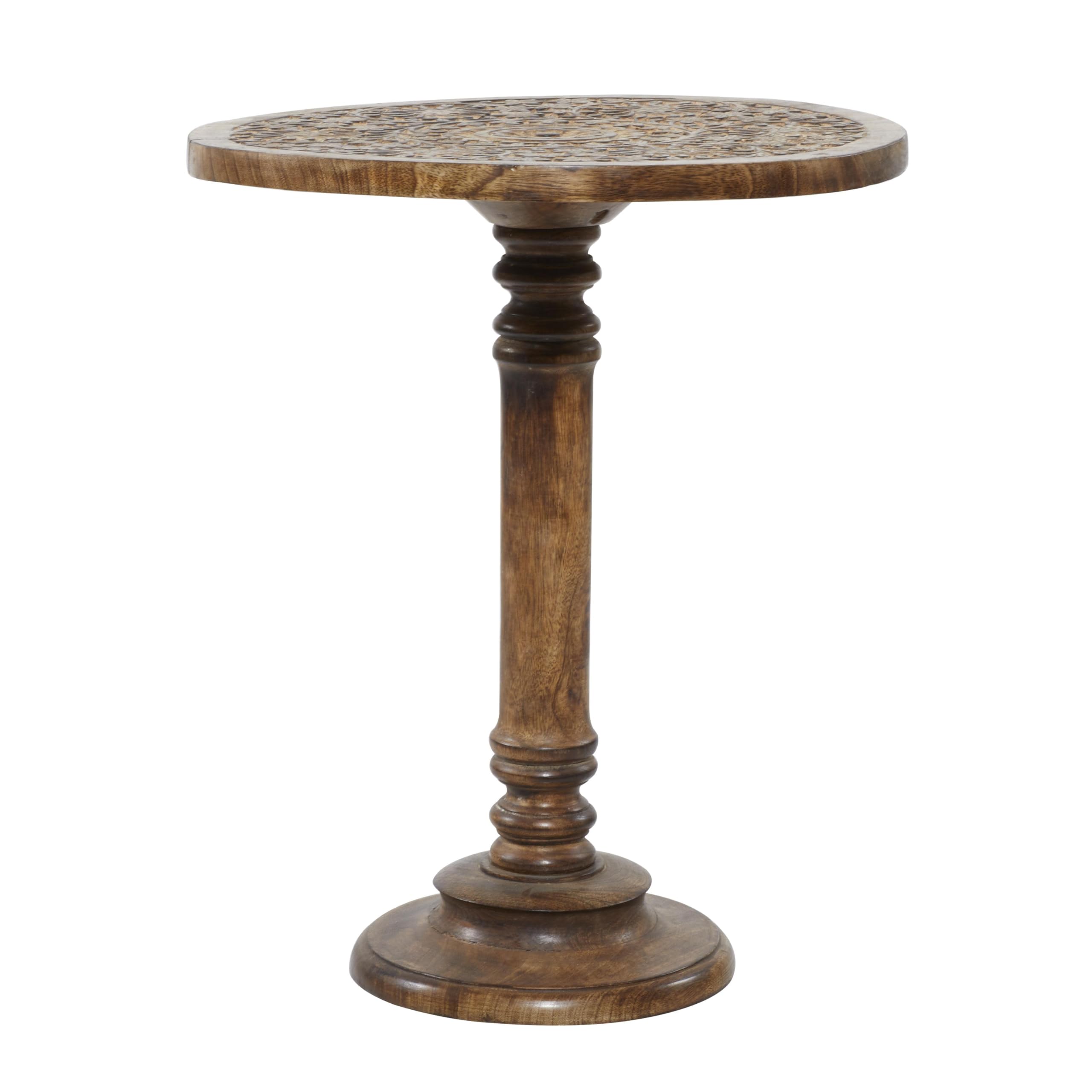 Amazon｜Deco 79 マンゴーウッド フローラル ハンドメイド サイド  