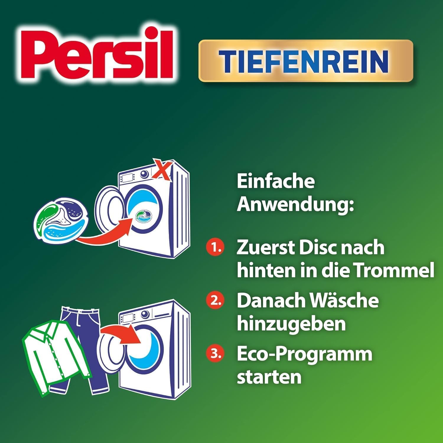 Persil Universal 4in1 DISCS 152 (2 x 76 WL), Vollwaschmittel mit Tiefenrein-Plus Technologie bekämpft hartnäckige Flecken, 92% biologisch abbaubare Inhaltsstoffe