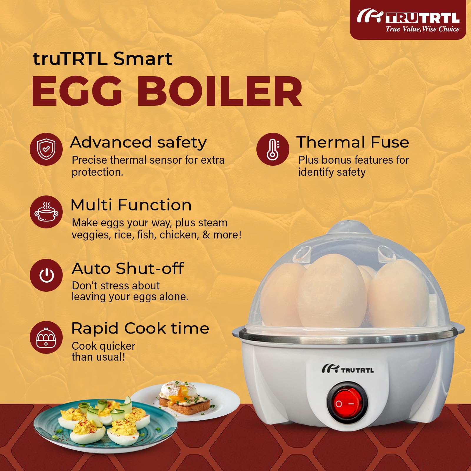 Mr. TRU Smart Egg Boiler - Perfect Eggs Every Time -3