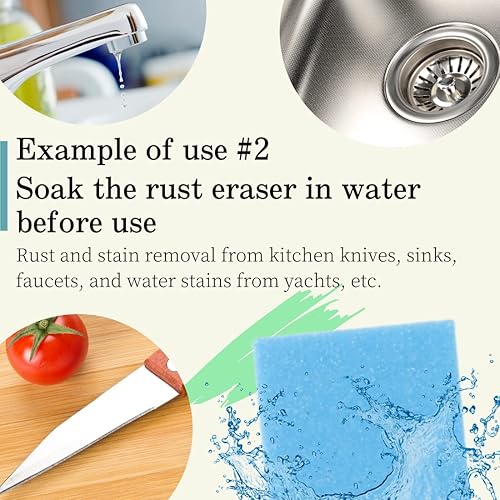 Miniatura 8 de Borrador de óxido para cuchillos, estufas de cocina, acabado de madera y bicicletas, goma de limpieza multiusos, removedor de manchas de suciedad