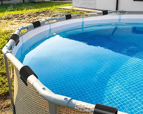 Miniatura 5 de Jetec 64 clips negros para cubierta de piscina sobre el suelo, abrazaderas de cubierta de piscina para abrazaderas de tubería de PVC de 1-12