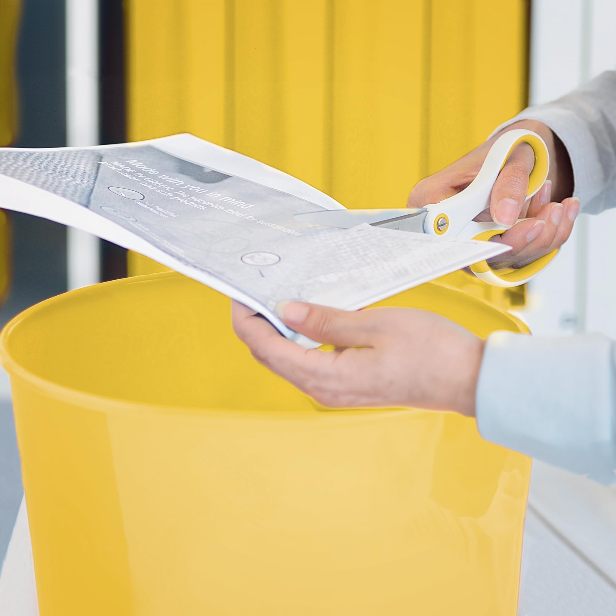 Leitz Wow Lot de 6 corbeilles à papier en plastique Jaune 15 l