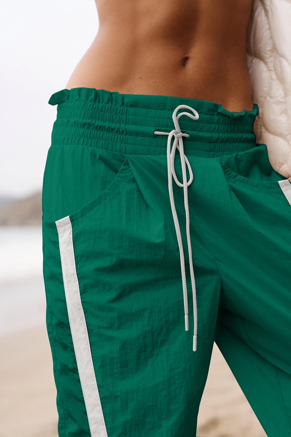 Loose Barrel Pants for Women Quick Dry Lightweight Hiking Travel Workout Running Comfy Lounge Pants with Pockets - Image 2